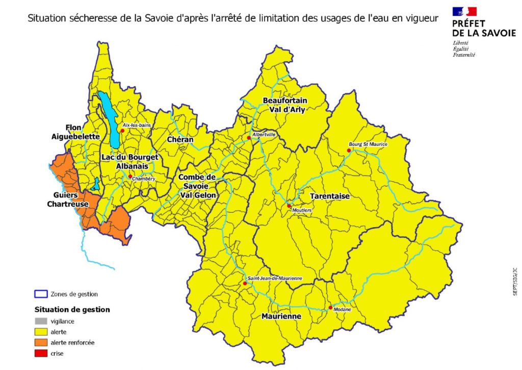 Limitation des usages de l’eau en Savoie